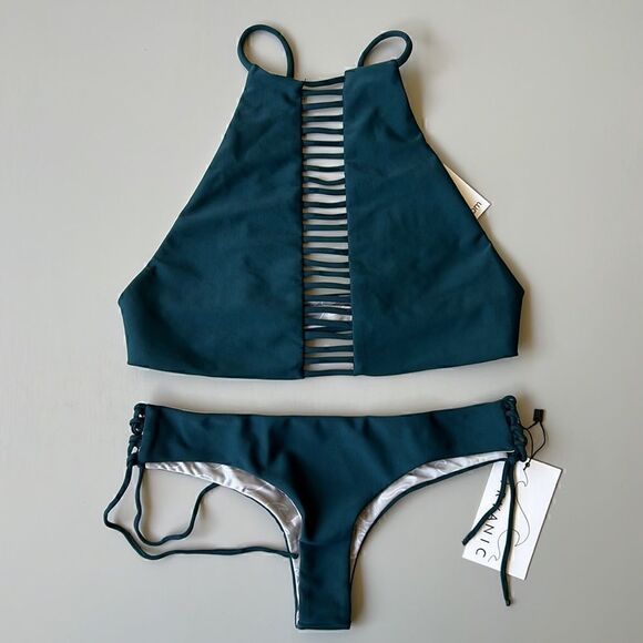 NWT Nirvanic JUNGLE BARIS TOP & UMIKA BOTTOM Swim Set Size S - Picture 1 of 11